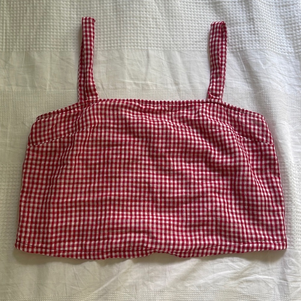 Ten Sixty Sherman gingham crop top